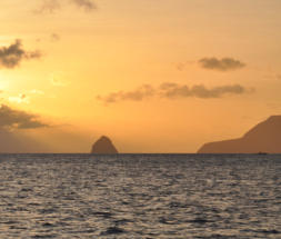 Ein Blick auf den Le Diamant vor Martinique